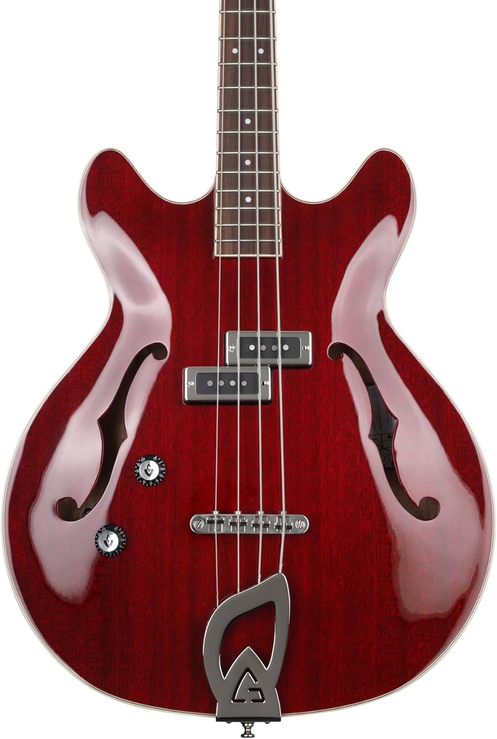 Guild Guitars Starfire I Bass Left Handed Semi-Hollow Body Double-Cut Bass, Cherry Red, Newark St. Collection