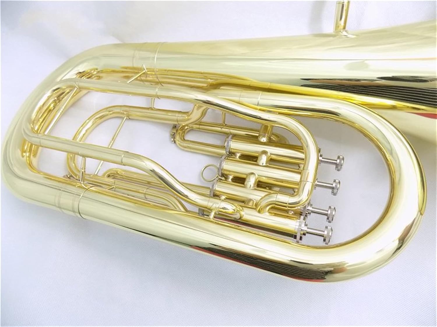 4 Pistons Euphonium Bb with Case and Mouthpiece Yellow Brass Euphonium Horn Musical Instruments Student Euphonium
