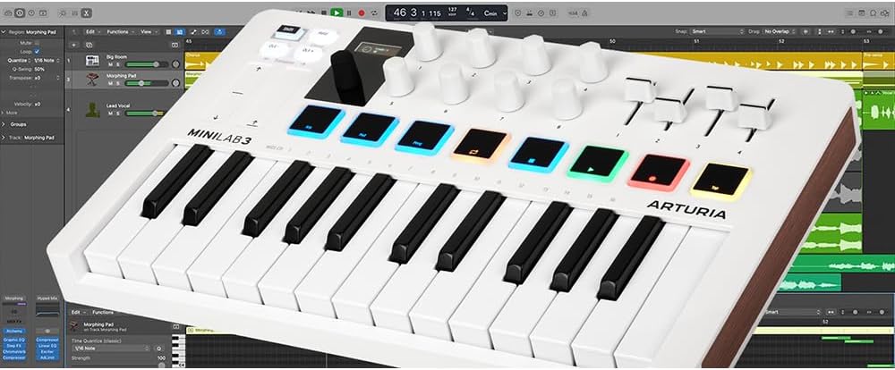 Arturia 231501 MiniLab 3 25-Key MIDI Controller Keyboard White (Renewed)