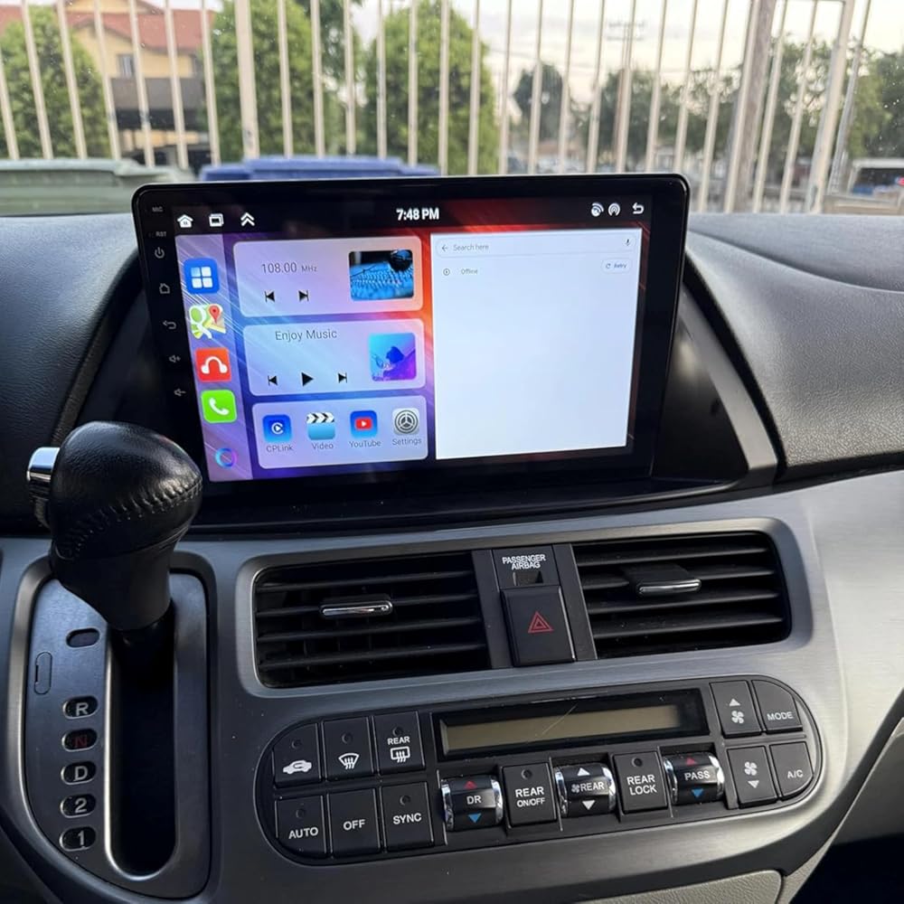 Double Din Radio for Honda Odyssey 2009 Android Car Stereo with Wireless Carplay Android Auto, 10