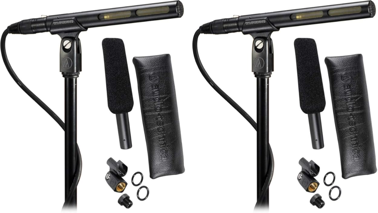 Audio-Technica (2) AT875R Shotgun Condenser Microphones Ideal for Video Production and Broadcast Audio Acquisition