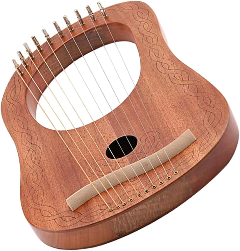 DECHOUS Quality 10-string Lyre Harp Wooden Construction Safe Grip Perfect for Music Lovers