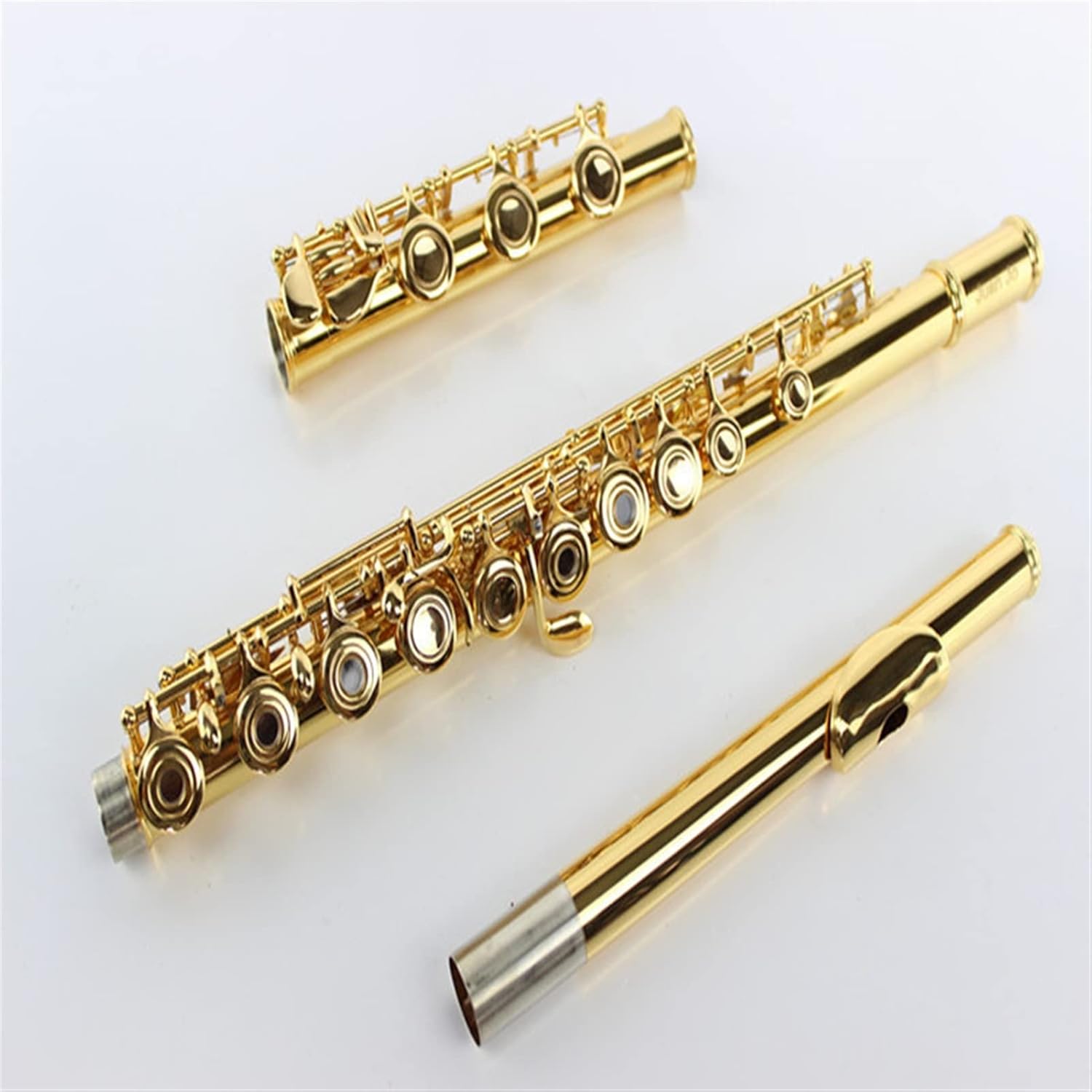 Flutes Wind Instrument Gold-Plated 17-Hole Open-Hole C Key Flute White Copper Gold Key B Tail E Key