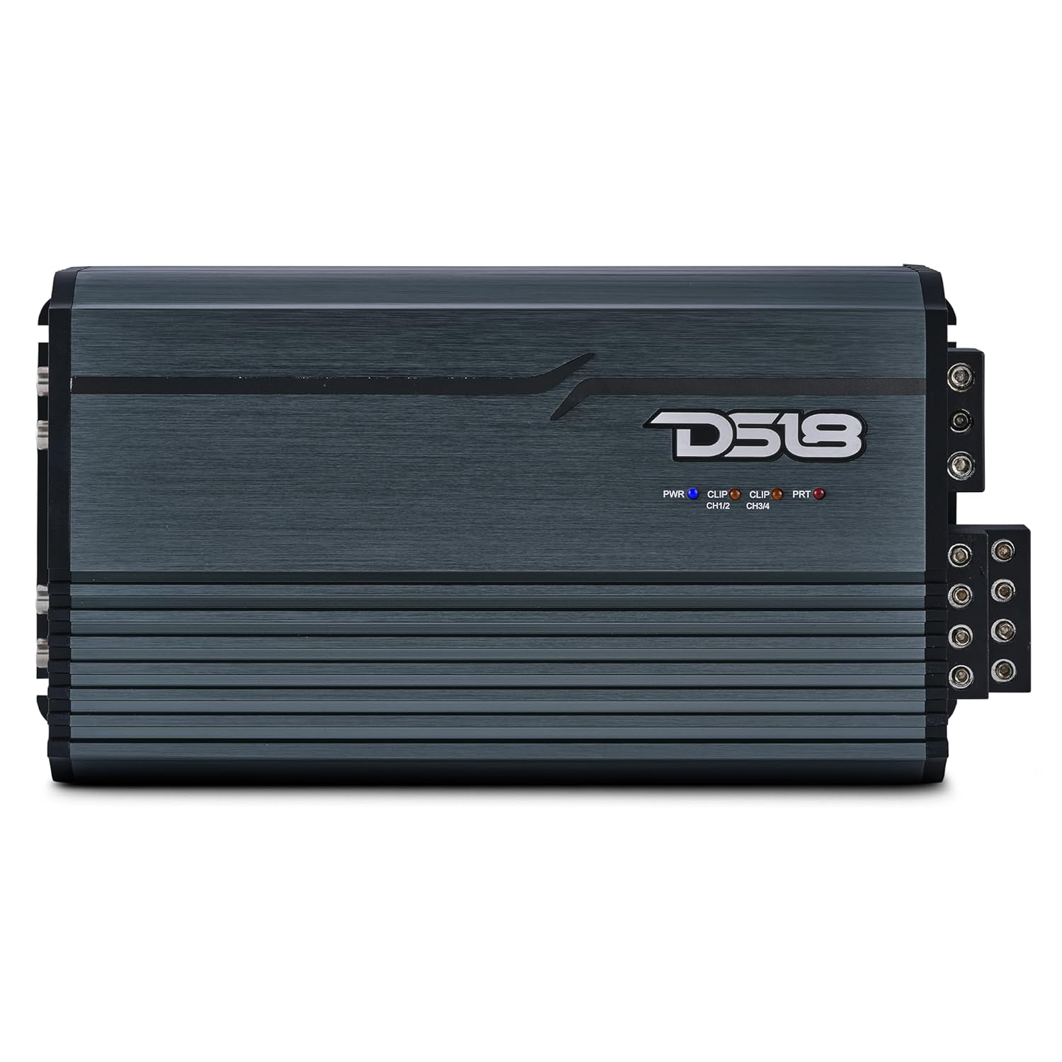 DS18 FRP-2.4K4/TI Compact 4-Channel Full-Range Class-D Amplifier – 2400W RMS, Bridgeable, Smart Cooling, High/Low Pass Filters, Car Audio & Motorcycle Amp for Mids, Highs & Subs