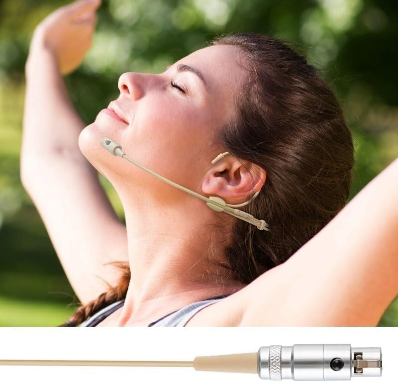 Generic True Diversity 4 Channel Stage Microphone Headset Wireless for Professional Theatre Singing Stage Performance 4 Beltpack 4 Cardioid Condenser Headworn Mics, Long Range 490ft, Auto Scan, Black