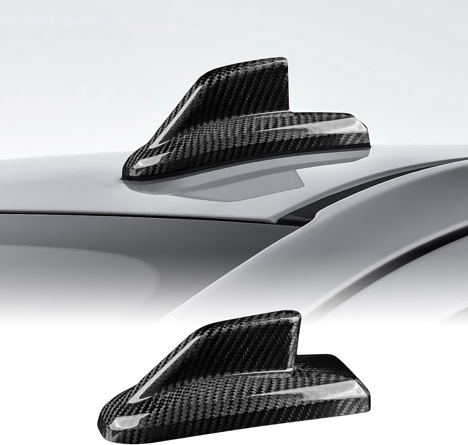 for Chevy Silverado/Suburban/Tahoe GMC Yukon/Sierra 2019-2024 Accessories Carbon Fibre Exterior Trim Car Antenna Shark Fin Cover Trim Cool Decal Self-Adhesive Auto Parts RHD