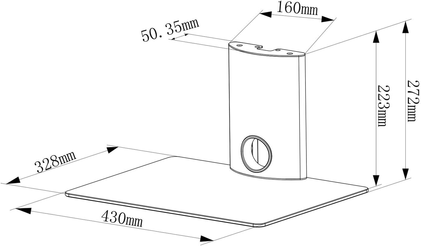2xhome – New TV Wall Mount Bracket (Single Arm) & One (1) Single Shelf Package – Secure Cantilever LED LCD Plasma Smart 3D WiFi Flat Panel Screen Monitor Monitor Display Large Displays