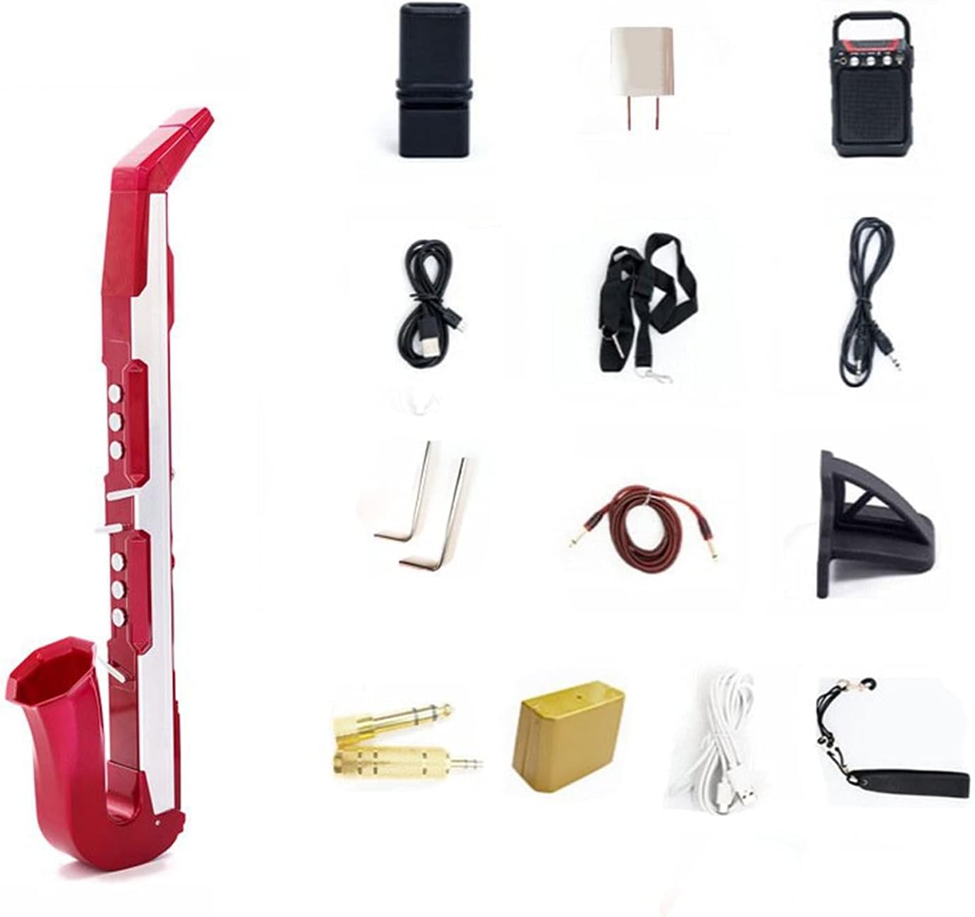 Digital Saxophone Electronic Saxophone is Suitable for Self-Study Entertainment Leisure and Playing Musical Instruments Student Saxophone (Color : Pink 1)