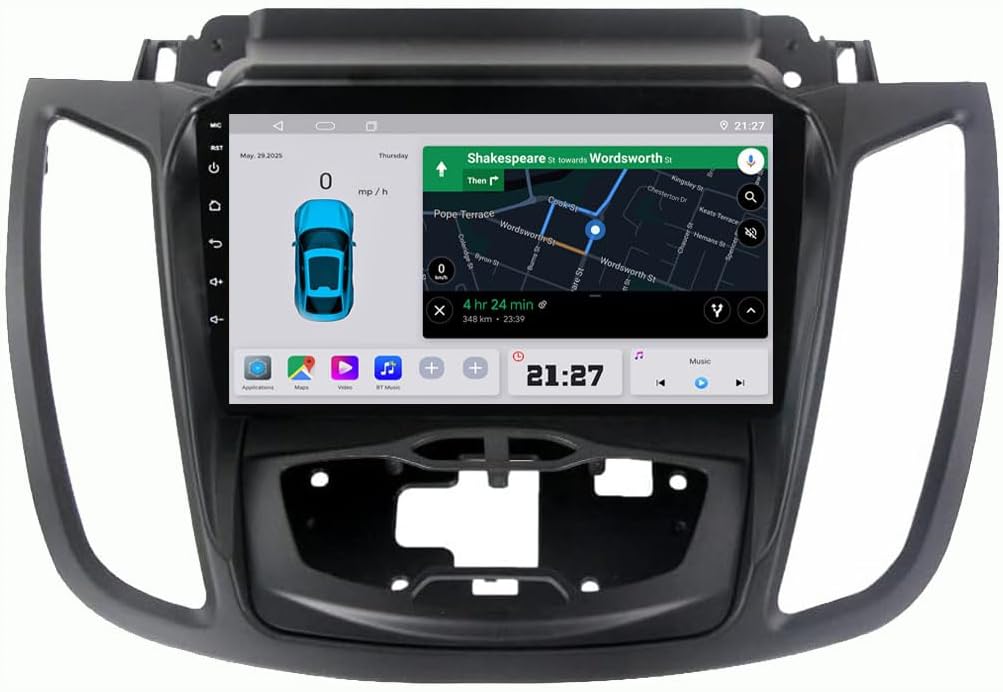 FELLOSTAR for 2012-2019 Ford Escape Radio Update Car Stereo Replacement Head Unit with Carplay & Android Auto 8-Core 2+32G 9-Inches QLED Touch Screen