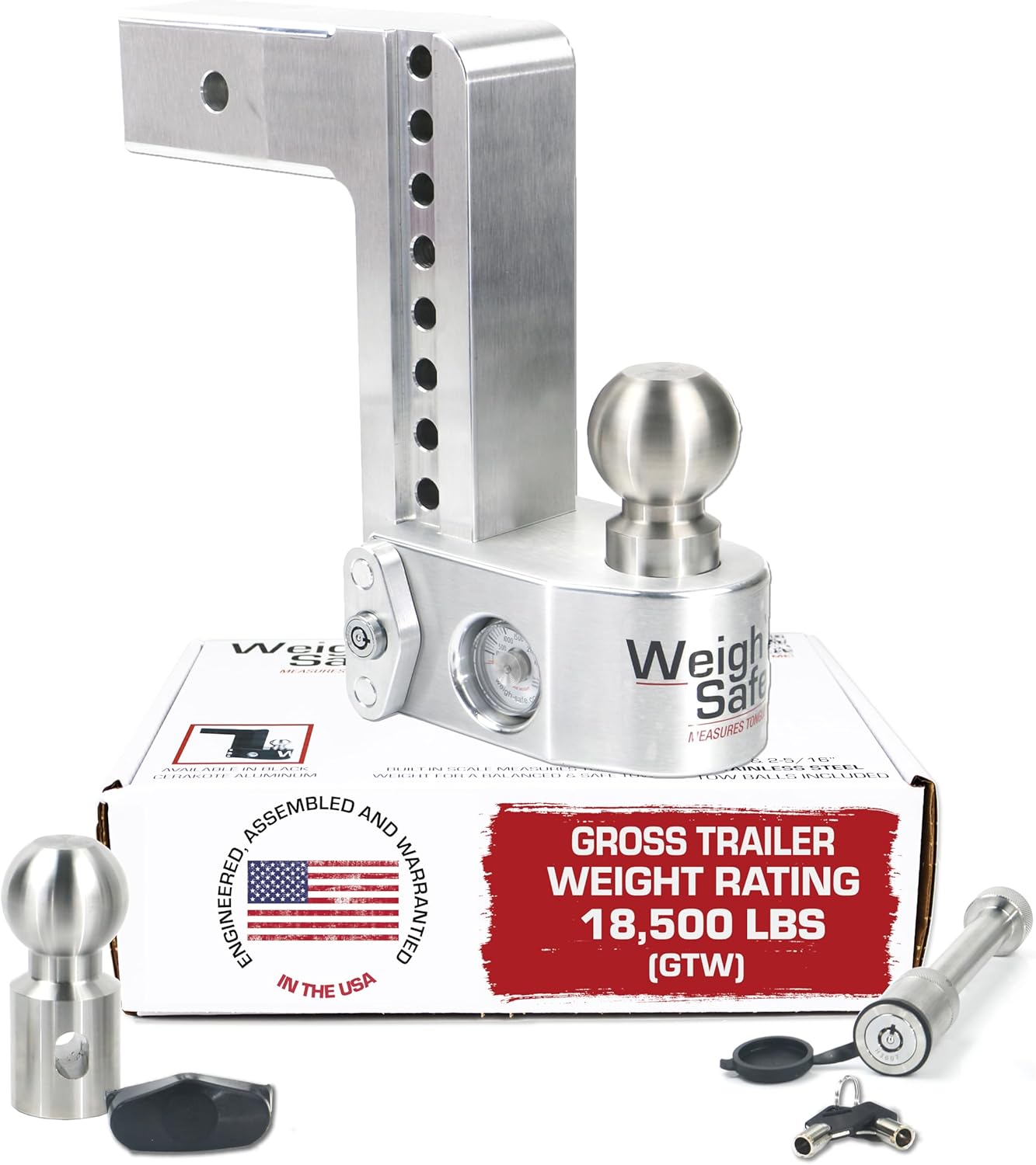 Weigh Safe Adjustable Trailer Hitch Ball Mount - 8