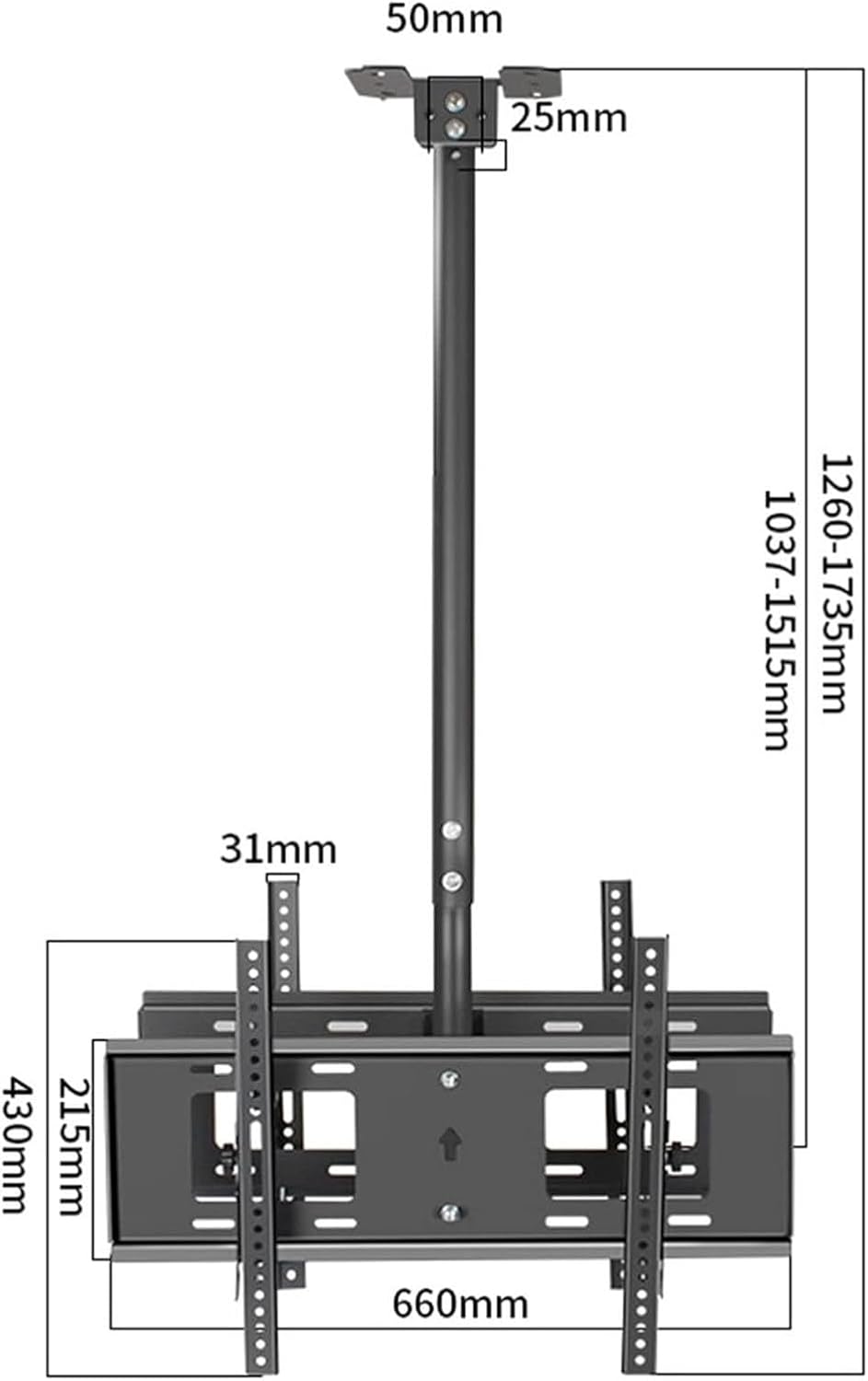 Ceiling TV Mount Stand - Tv Wall Mount,Adjustable Tilt Swivel TV Stand,for 43-65 Inch TVs,TV Bracket Holds Two Screen,Max VESA 600x400mm,Two Installation Methods,Easy to