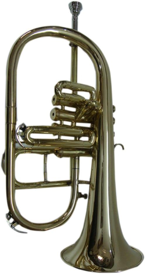 OSWAL Bb/F Silver Nickel 4 Valve Flugel Horn+W/Case+Mouthipiece