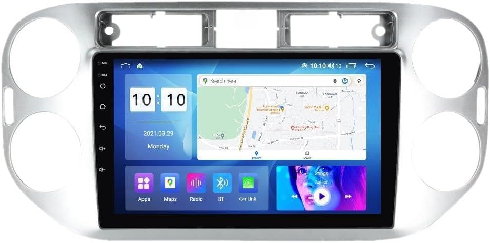 Android Car Stereo for Volkswagen Tiguan 2010-2015 Silver,9 inch IPS Touchscreen with Upgrade Wireless CarPlay & Android Auto,WiFi/GPS,Support SWC and Subwoofer,8-Core 8G+256G