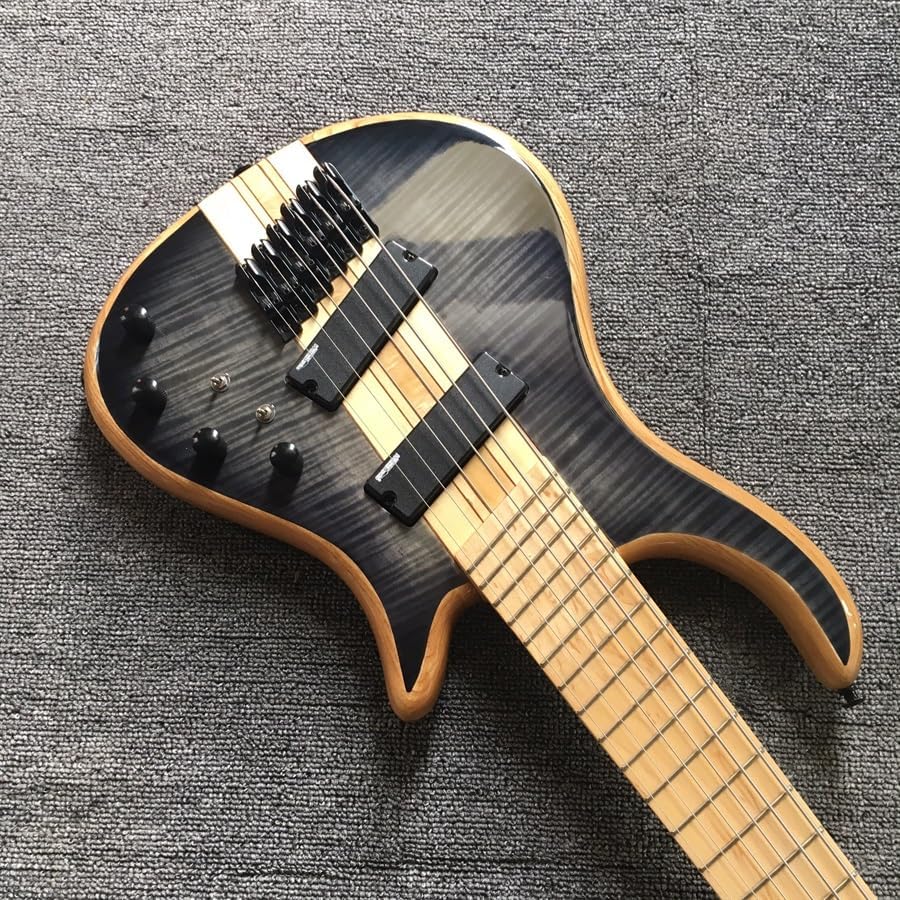 Custom 6-String Electric Bass with Amplification Line and Active Pickup - Perfect for Bassists Seeking a and High- Instrument for Personalized Performance