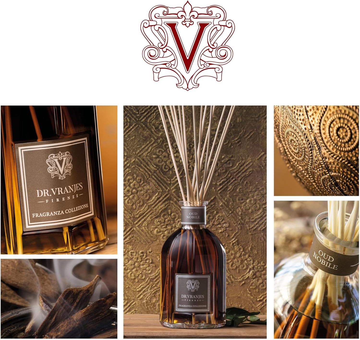 Dr. Vranjes - Oud Nobile 2500 ml Refill + Double Pack of White Sticks (3 Pieces Bundle) - Luxury Home Fragrance, Made in Italy, Main Scent: Oriental, Olfactory Pyramid: Bergamot, Oud, Myrrh