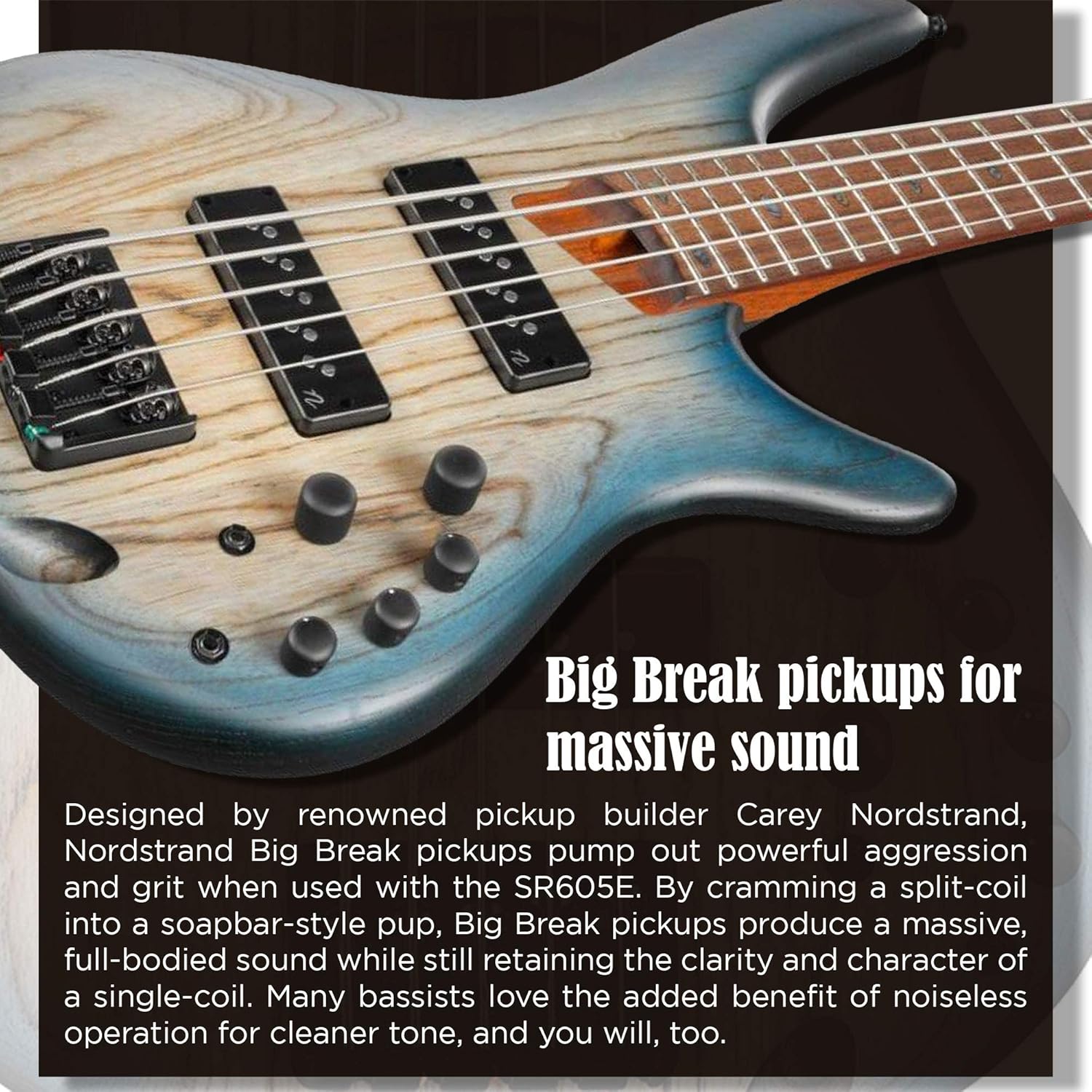 Ibanez SR Standard 5 String Electric Bass - Cosmic Blue Starburst Flat