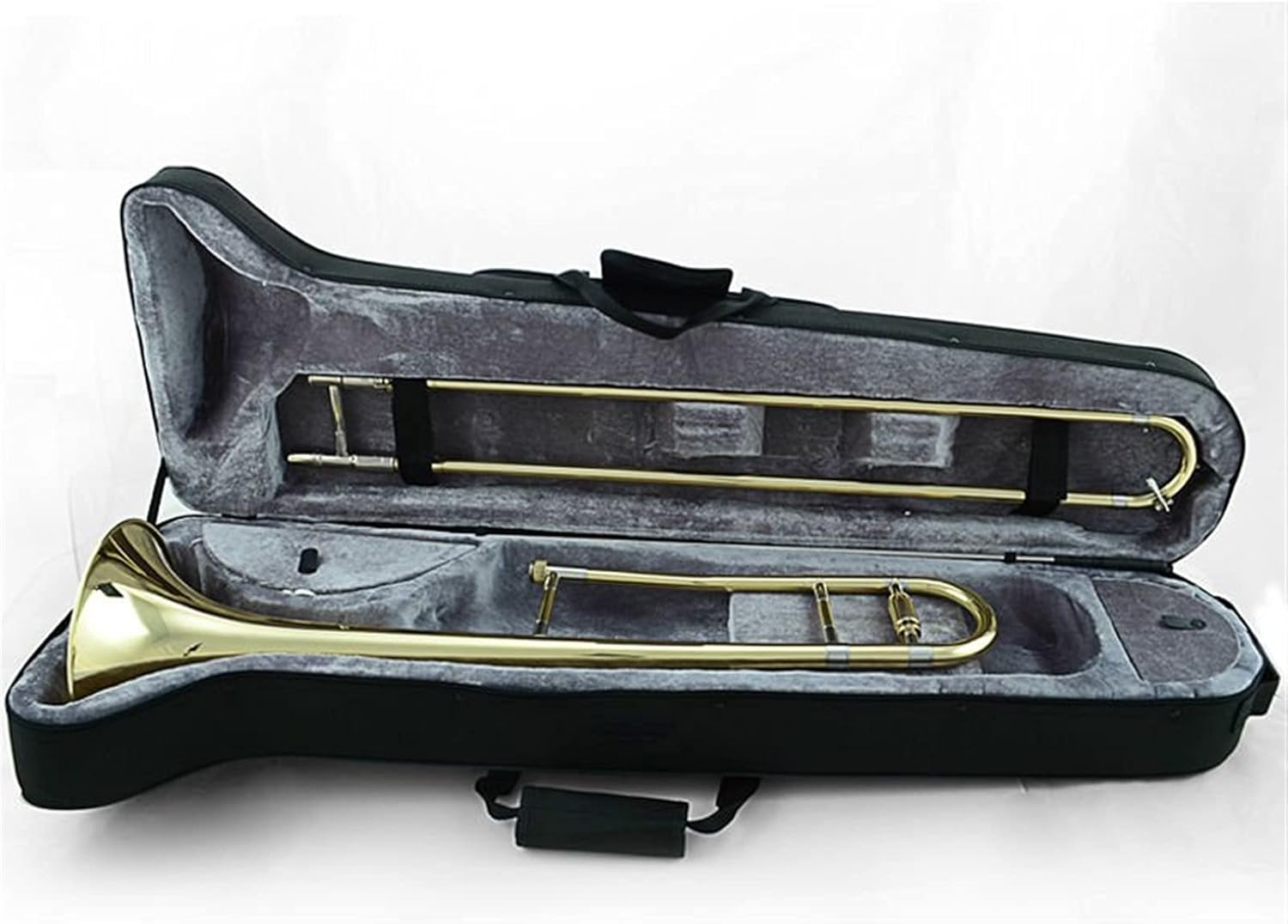 Standard Trombone Professional Alto Trombone B Flat Gold Lacquer Brass Trombone Wind Instrument with Trombone Mouthpiece and Case Valve Trombone