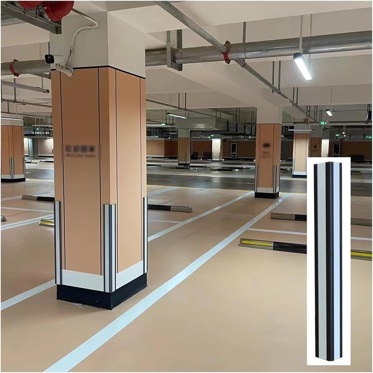 BTZHY Car Parking Protector Car Parking Protector Wall Corner Guard for Parking Garages, 1cm Thick Aluminum Column Reflective Wall Corner Guards for garages and Warehouses(Grey,15pcs)
