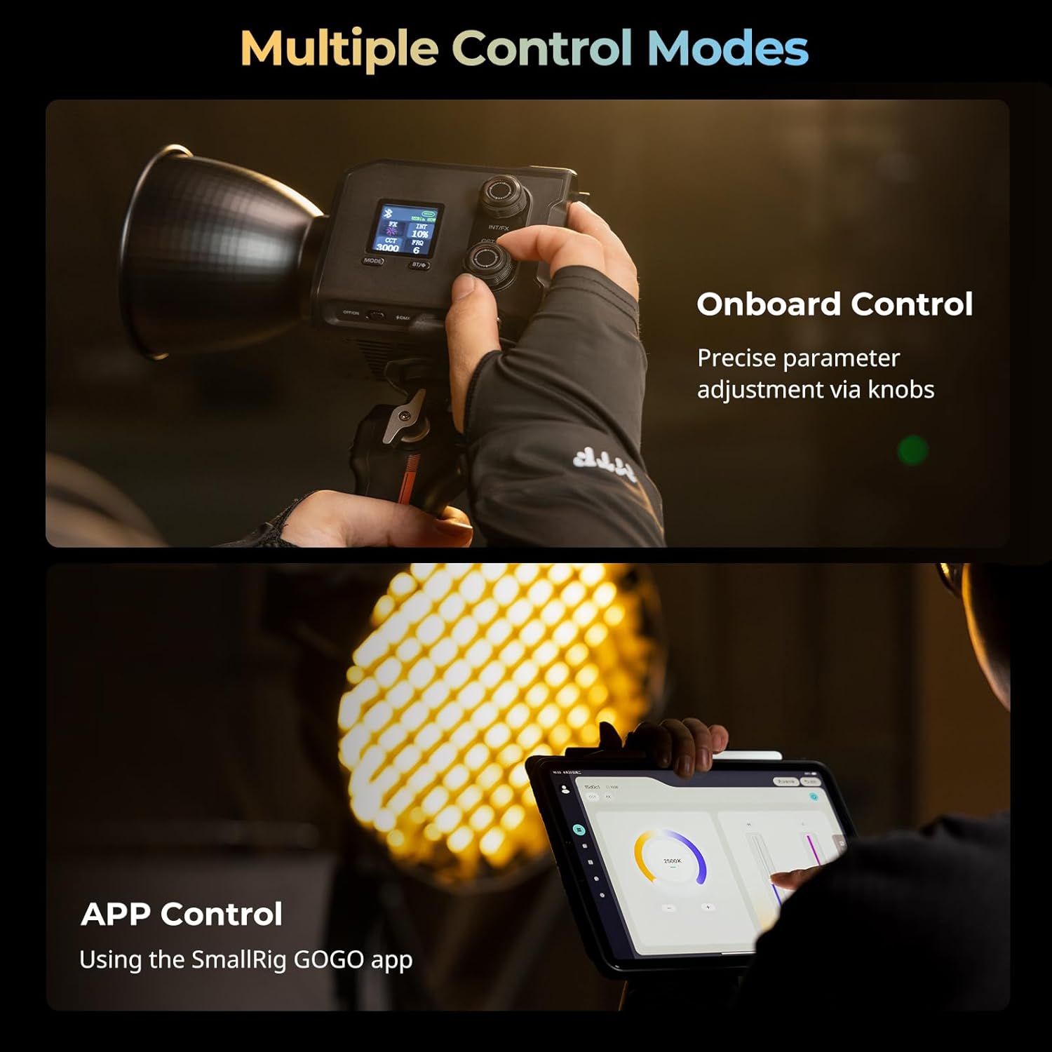 SmallRig RC 100B COB Video Light, Portable Bi-Color 2700-6500K Continuous Lighting, 100W Studio Light, APP Control, High CRI 97+ Spotlight for Photography & Video, Pro Version (Without Battery) 5094