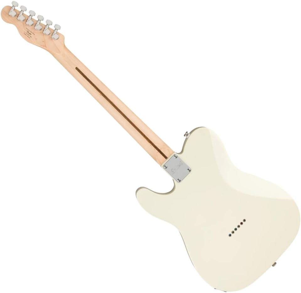 Fender Telecaster Guitar Squier Affinity Series Indian Laurel Fingerboard, Olympic White Bundle with 12x Fender Guitar Picks & Liquid Audio Instrument Polishing Cloth