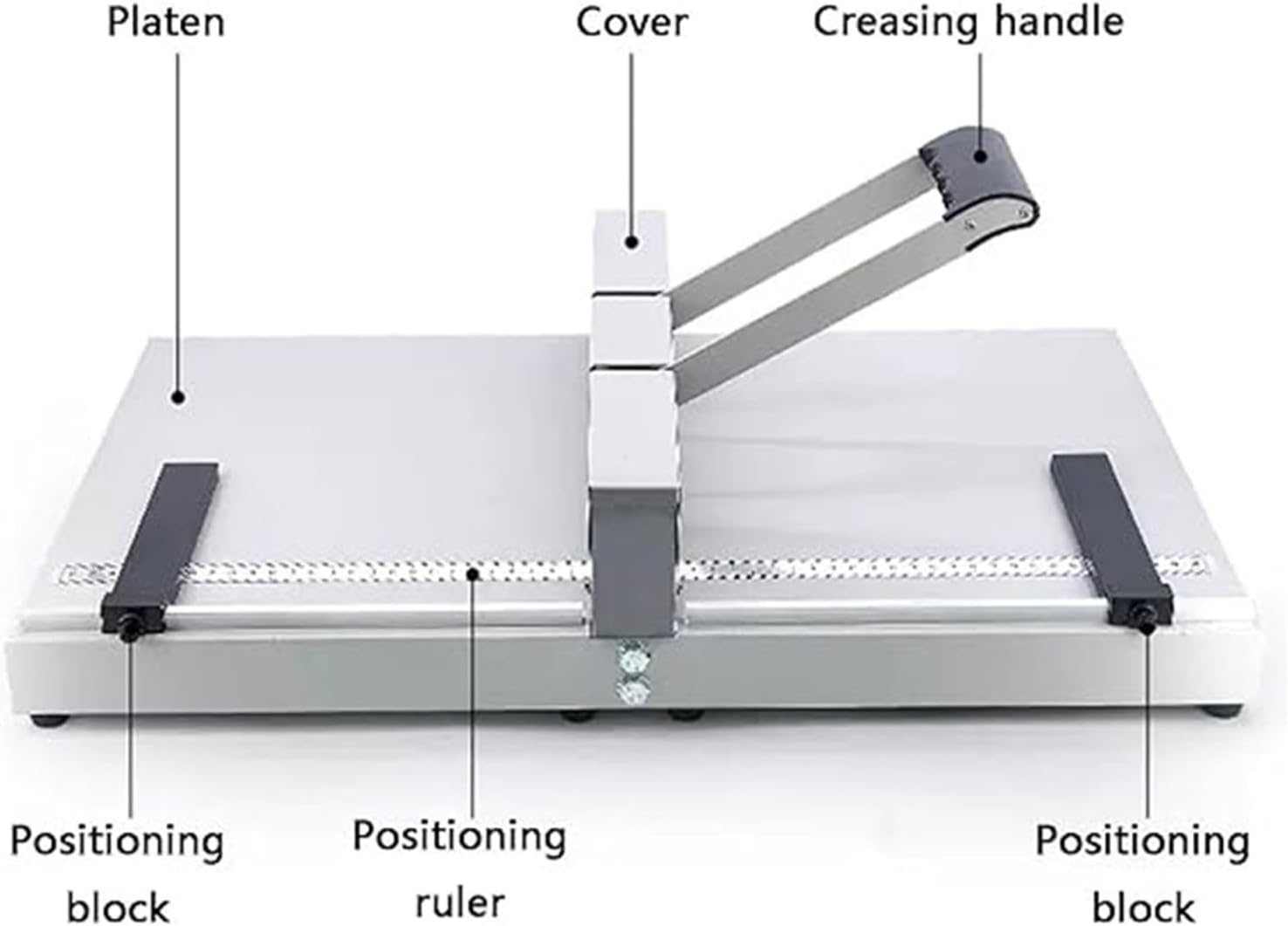 Creasing Machine, Manual Paper Creaser Desktop Paper Folding Machine Manual Binding Machine for Greeting Cards Booklets-35cm