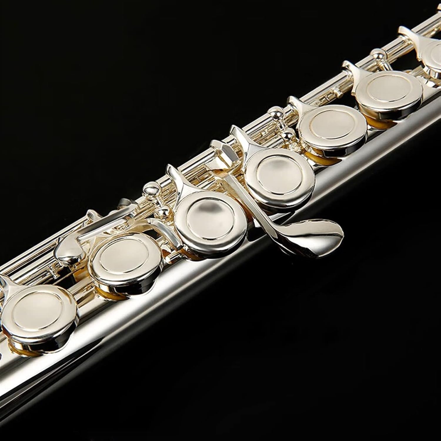 Flutes Musical Instrument 16-Hole C-Tone Silver-Plated Flute with U-Shaped Tube Children's Flute Beginner Children's Wind Instrument