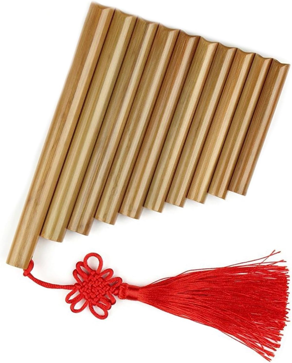 pan flute for beginners Brown 10 Pipes Pan Flute Pan Pipe Chinese Traditional Musical Instrument Handmade Woodwind Instrument (Color : Right hand)