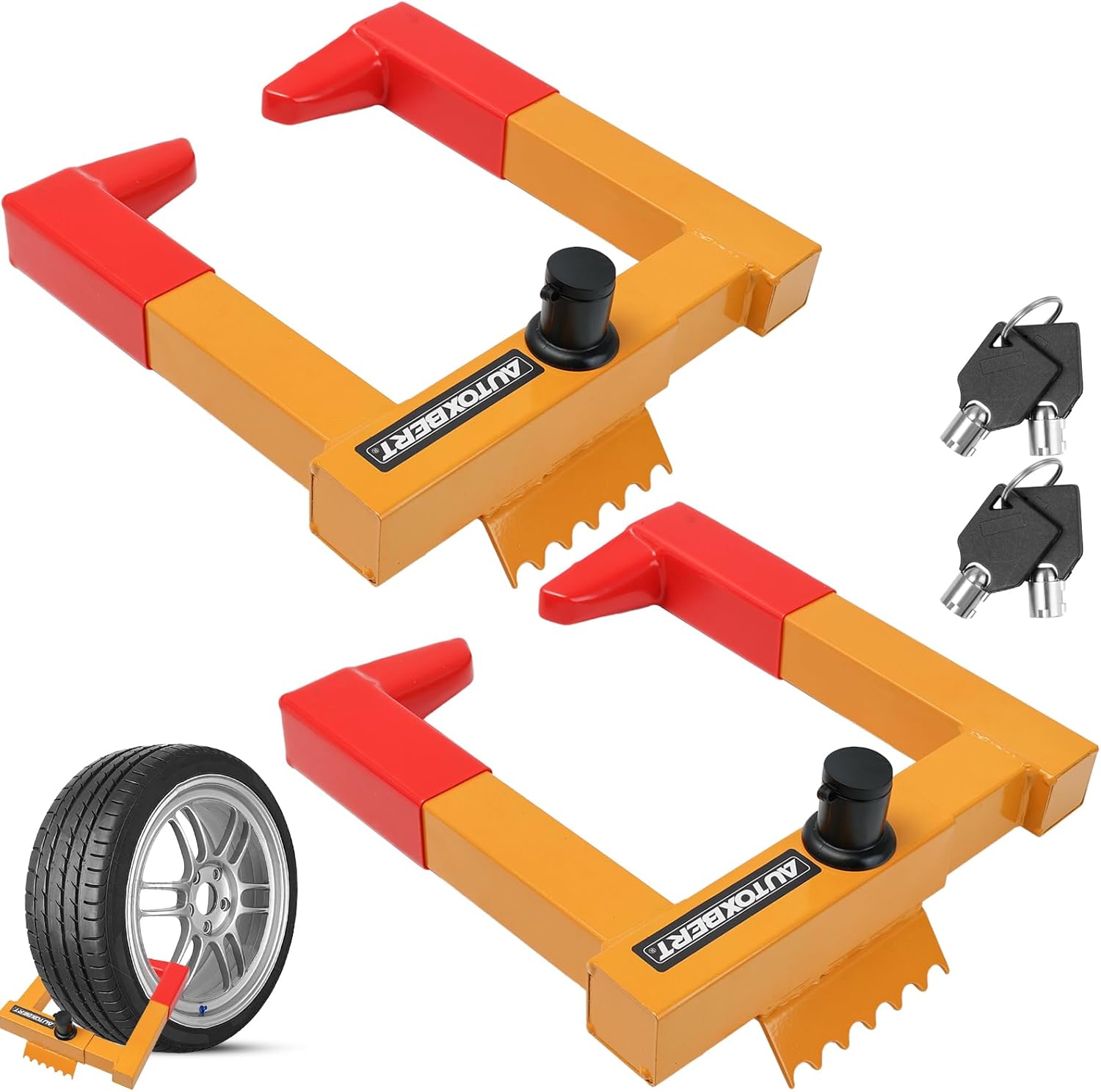 AUTOXBERT Universal Security Trailer Wheel Lock, Fits 7
