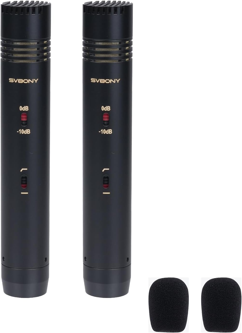 SVBONY SVMic M1 Dual Microphone Kit, 22mm Gold Instrument Condenser Mic with Low Cut/-10dB Pad, Shock Mount, T-Bar & Case for Studio Vocal, ASMR, Acoustic Guitar, Bass, Drums Recording