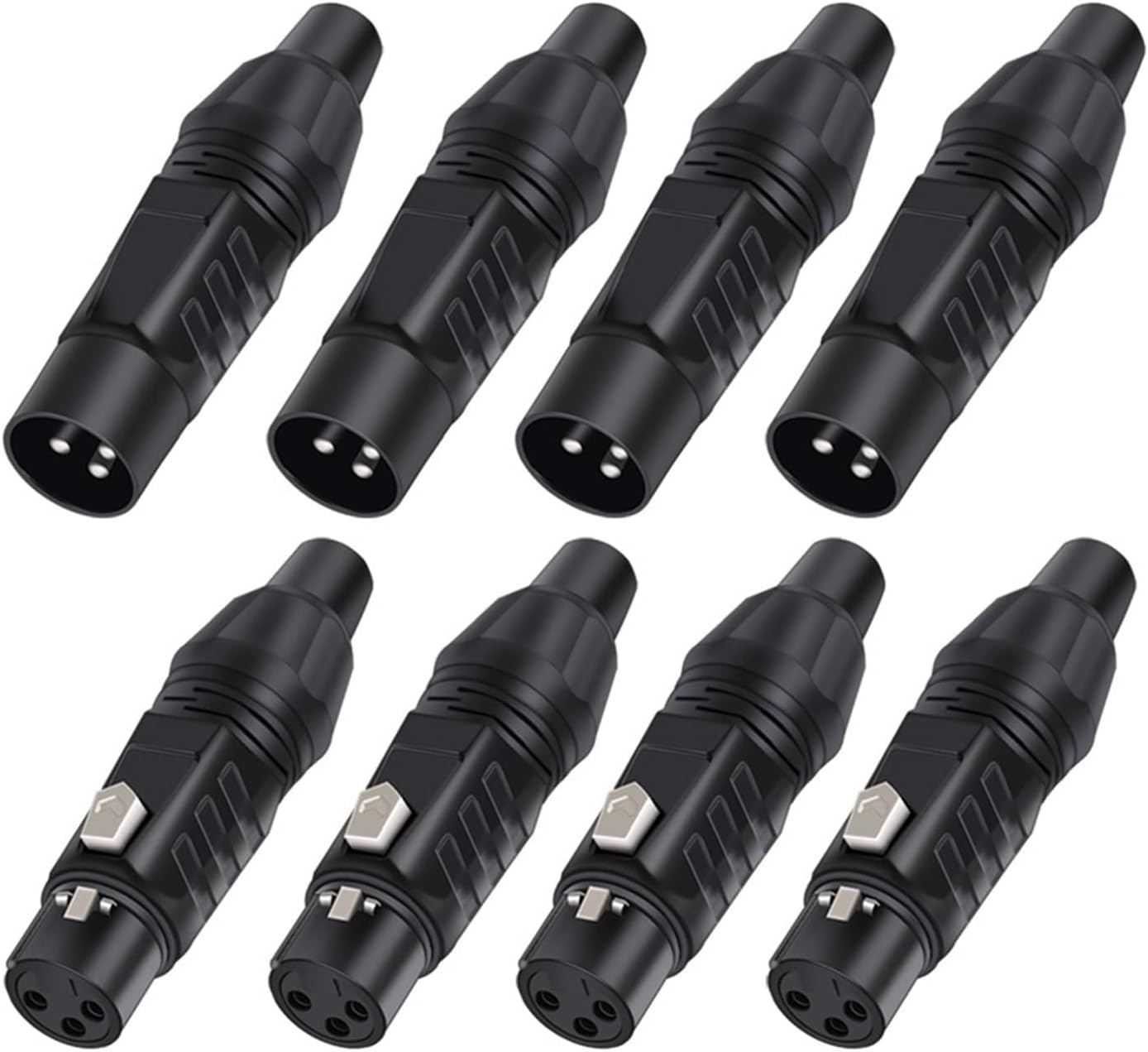 X L R 3 Pin Male Female Snake Plug Audio Microphone Cable Connector Adapters Black 10Pcs (Color : 10xD1034F)