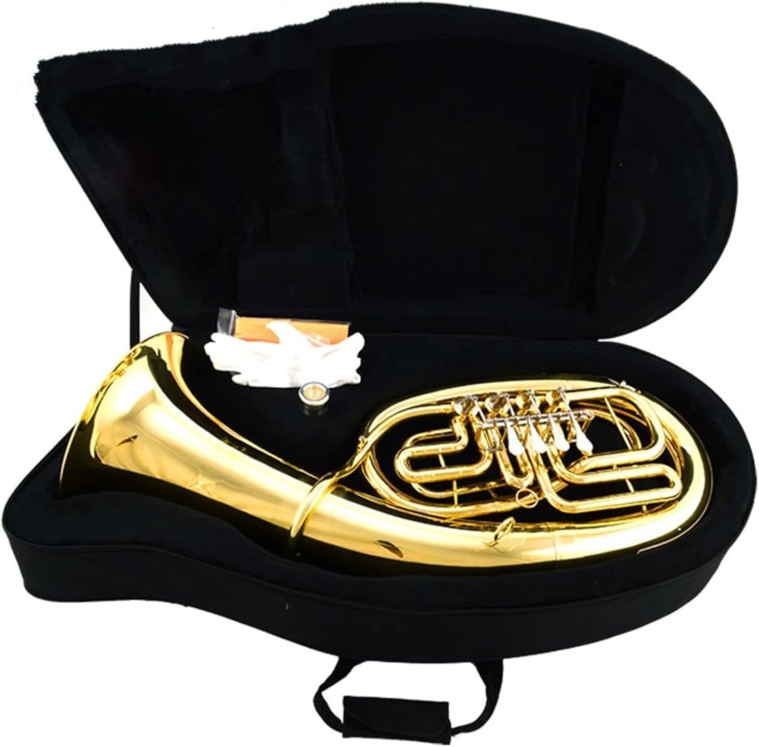 Professional Euphonium B Flat Gold Lacquer Grading Brass Wind Instrument with Mouthpiece and Case Student Euphonium