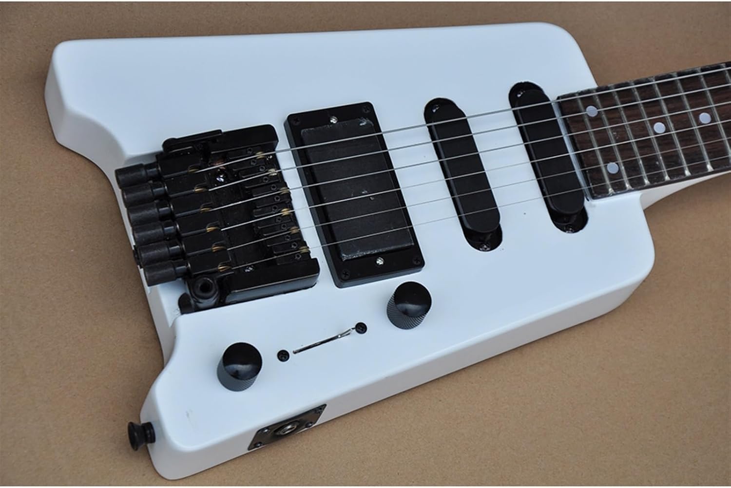 39 Inches 24 Frets White Headless Electric Guitar with Basswood Rosewood Body Fretboard Professional Headless Guitar