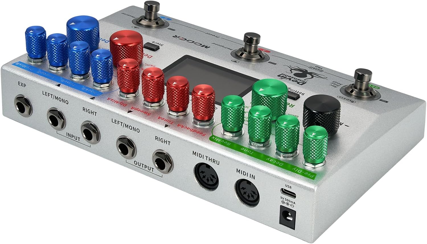 MOOER Ocean Machine II Premium Dual Delay, Reverb and Looper Pedal Professional Ambient Pedal for Multiple Instruments, Guitar, Bass, Keyboards