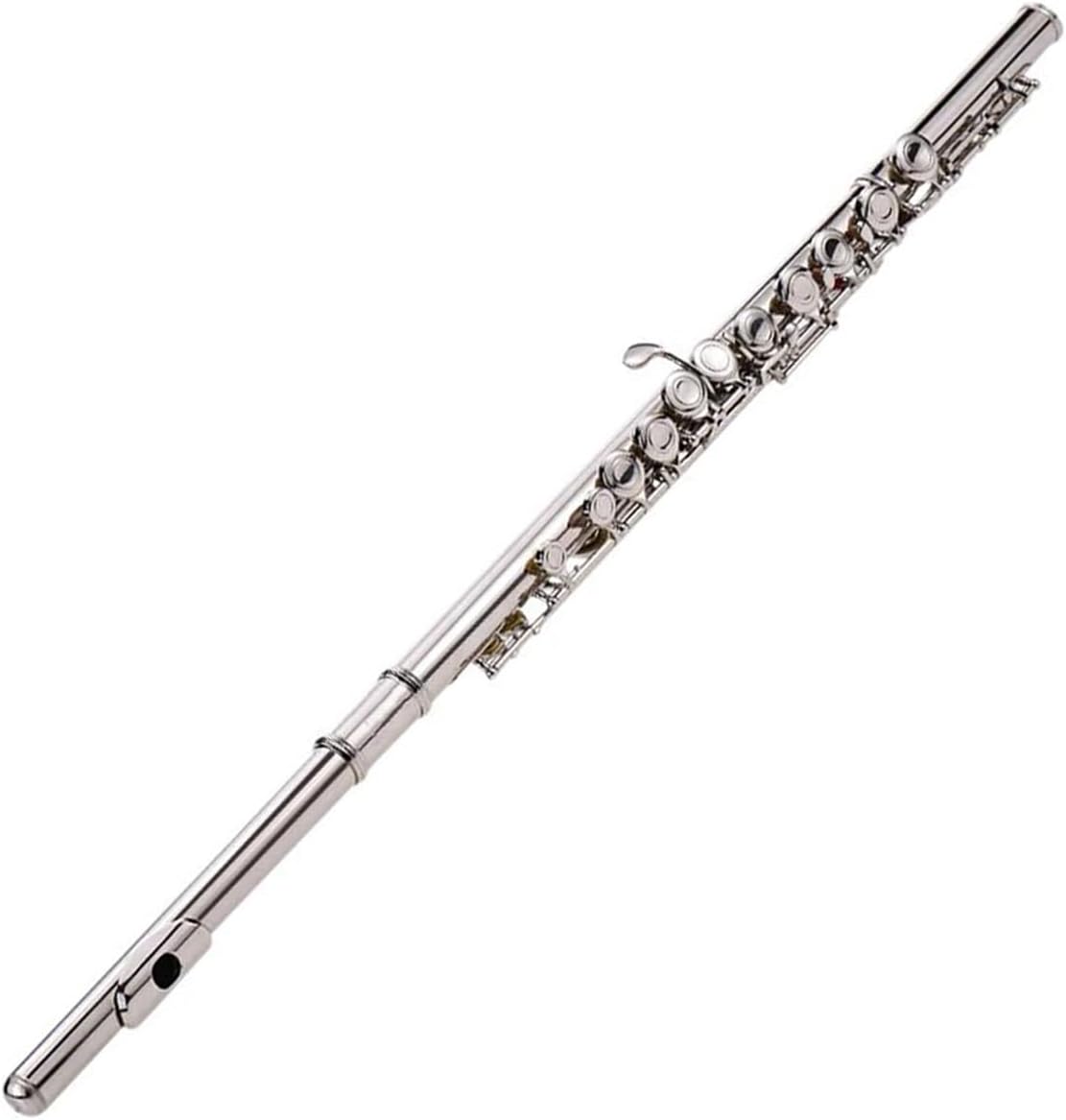 Cupronickel Silver Plated 16 Holes C Tone Concert Flute Woodwind Instrument with Padded Bag