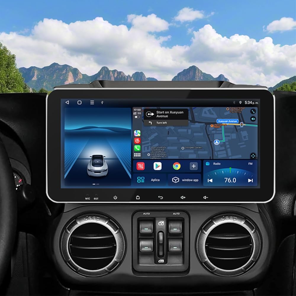 PHEZEN 10.33 inch Touchscreen Car Stereo Fit for Dodge Caliber 2009-2011, Android 15 Double Din Car Radio with Carplay & Android Auto in-Dash Navigation BT Mirror Link WiFi Backup Camera 2+64G