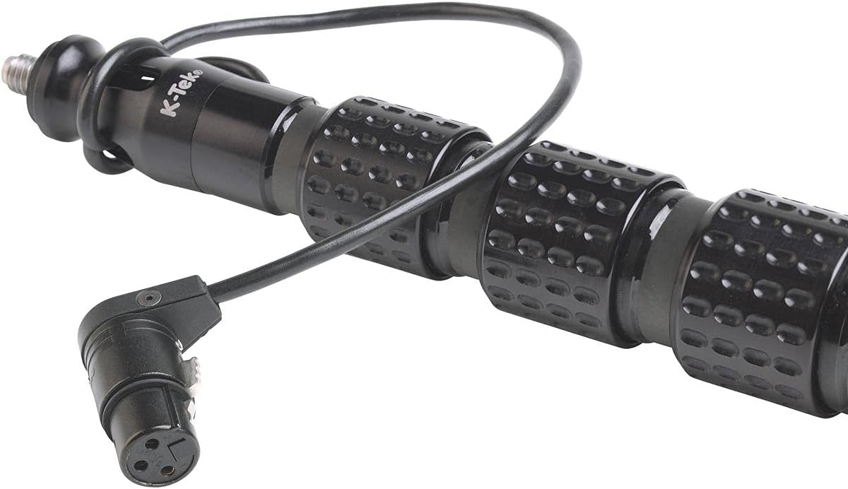 K-Tek KP6CCR 6' KlassicPro Graphite 6-Section Boompole with KPCK6 Internal XLR Coiled Cable and KPCCR Side Exit