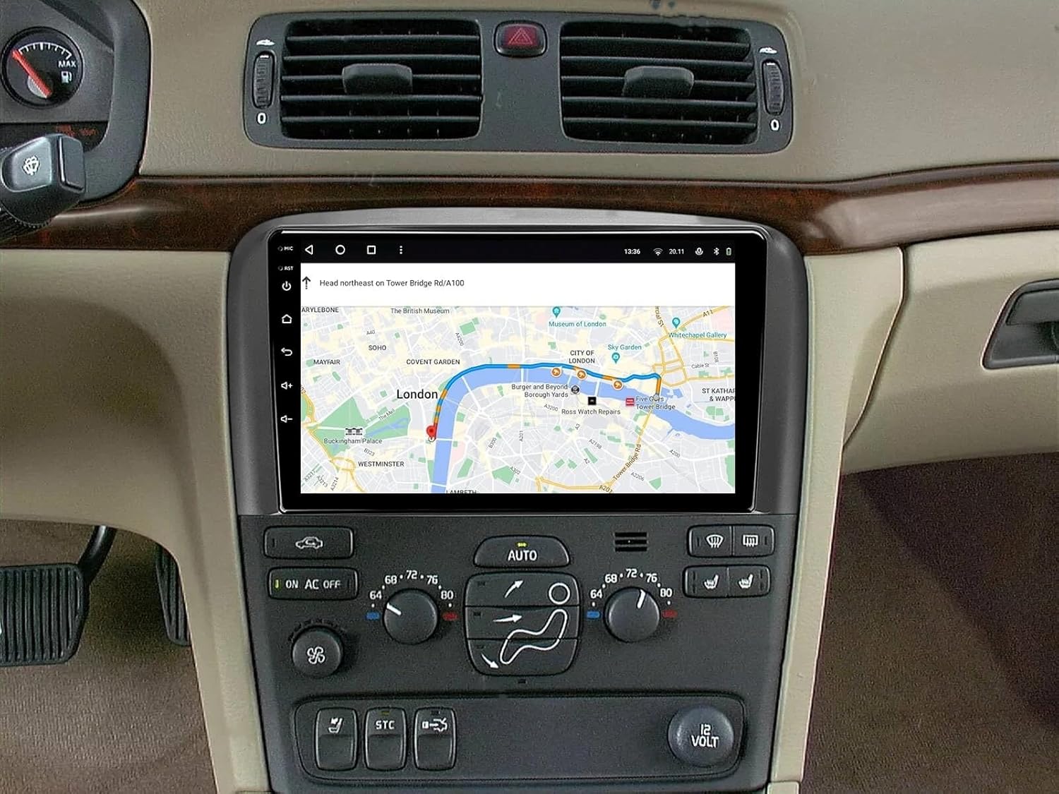 Car Stereo 2-Din Digital Media Receiver for Volvo S80 2004-2008, Car Audio Receivers with CarPlay Android Auto 9 Inch BT, FM Radio with AHD Backup Camera GPS Tracking 2+64G Radio 517