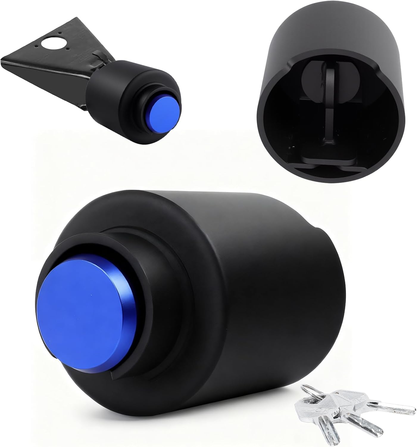 Trailer Hitch Coupler Lock Fits 2-5/16 Inch Couplers Heavy-Duty Steel Anti-Theft Anti-Corrosion with Waterproof Shield for RV Pickup Boat Cargo