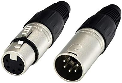 Davitu Electrical Equipments Supplies - 100pcs/lot Male & Female 5-Pin XLR Microphone Audio Cable Plug Connectors Cannon Cable Terminals - (Color: A)