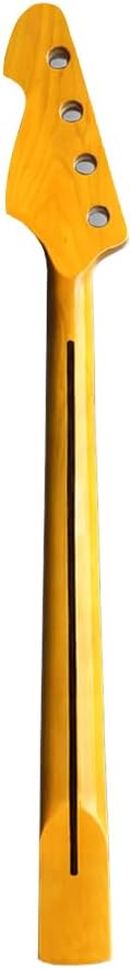 Electric Guitar Neck Blank 21 Fret Gloss Maple Bass guitar neck 34inch Maple Fretboard Rectangle inlay Electric Guitar Neck Replacement