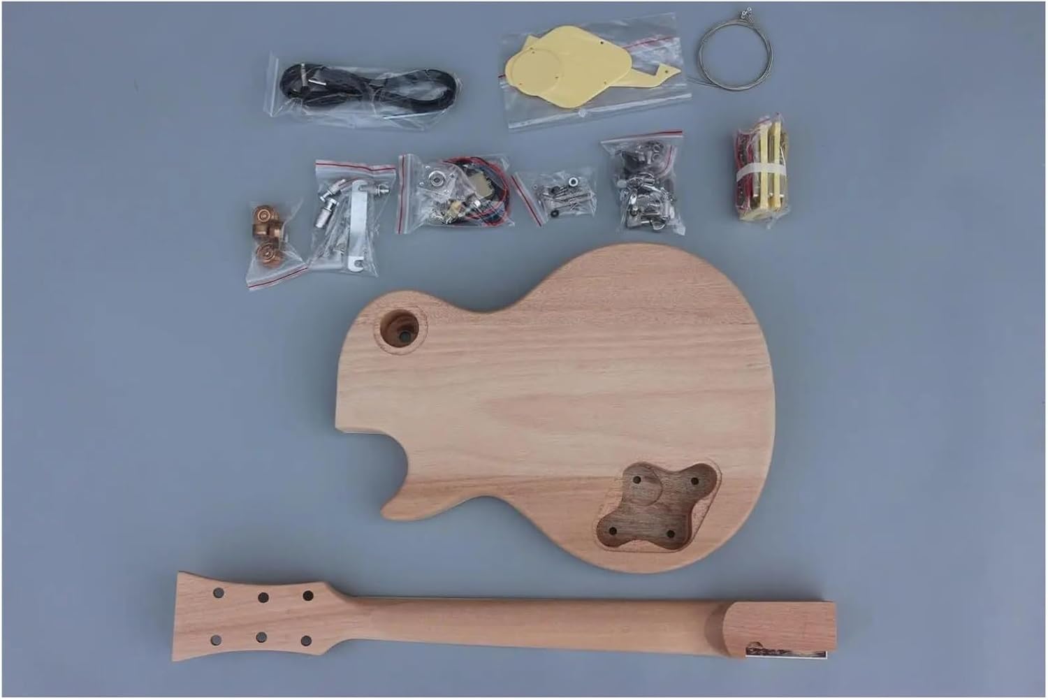 Guitar Body Guitar Replacement Parts Unfinished Electric Guitar Kit Guitar Body & Neck 22 Fret Rosewood Fretboard