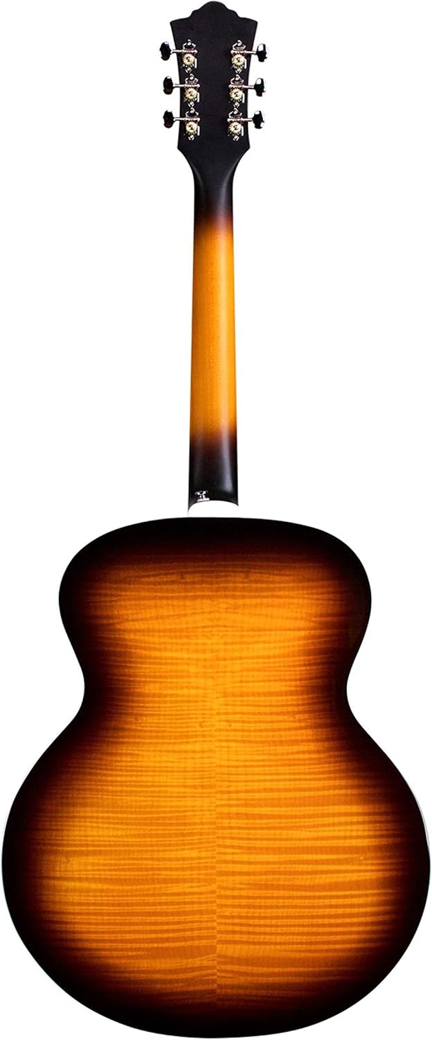 Guild Guitars F-250E Deluxe Maple ATB Acoustic Guitars, Antique Burst Jumbo Archback Deluxe Solid Top, Westerly Collection