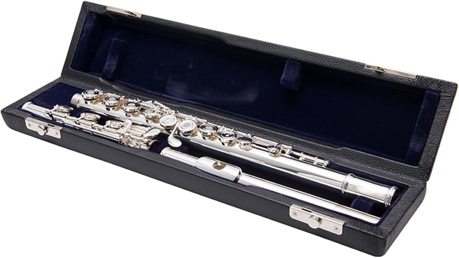 Flute Set 16 Open Hole C Tone Flute Wind Instrument White Copper Silver Plated with E Split Button