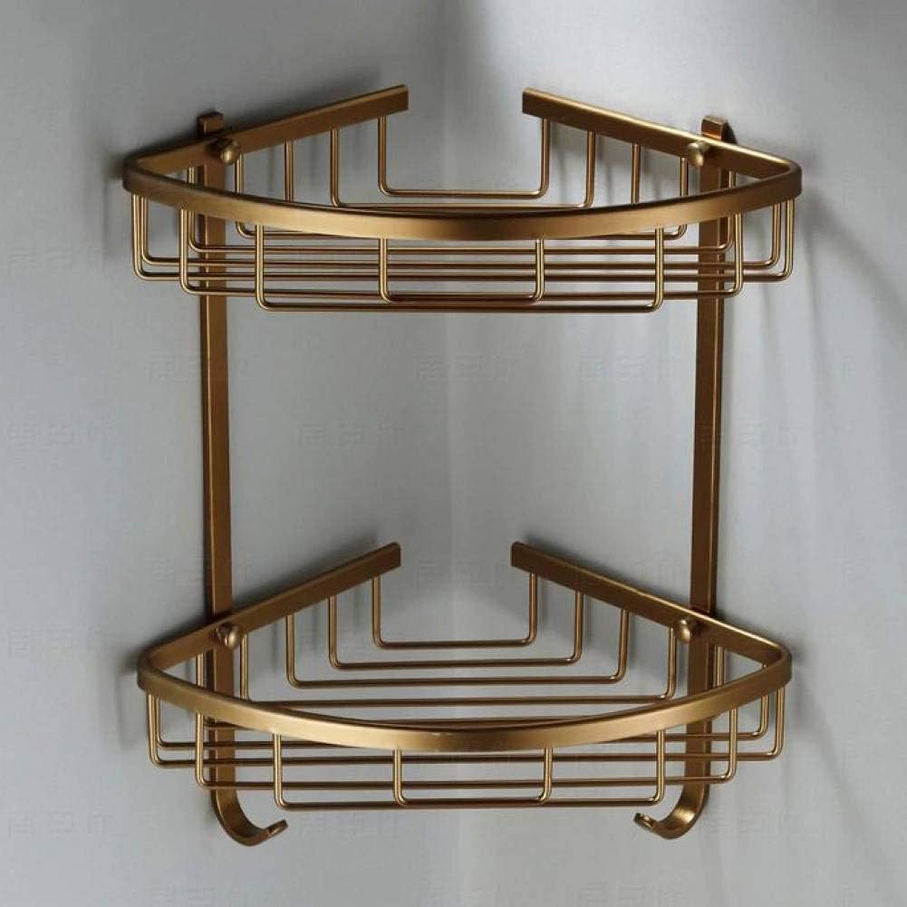 Wall Shelves Bathroom Corner Stand Bathroom Shelves 2 Layer Antique Metal Shower Corner Shelf Wall Mount Shampoo Storage Shelf Rack Bathroom Basket Holder