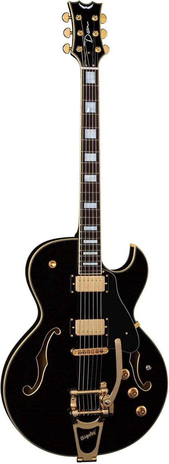 Dean Colt with Bigsby & Piezo Semi-Hollowbody Guitar Classic Black, COLT B CBK