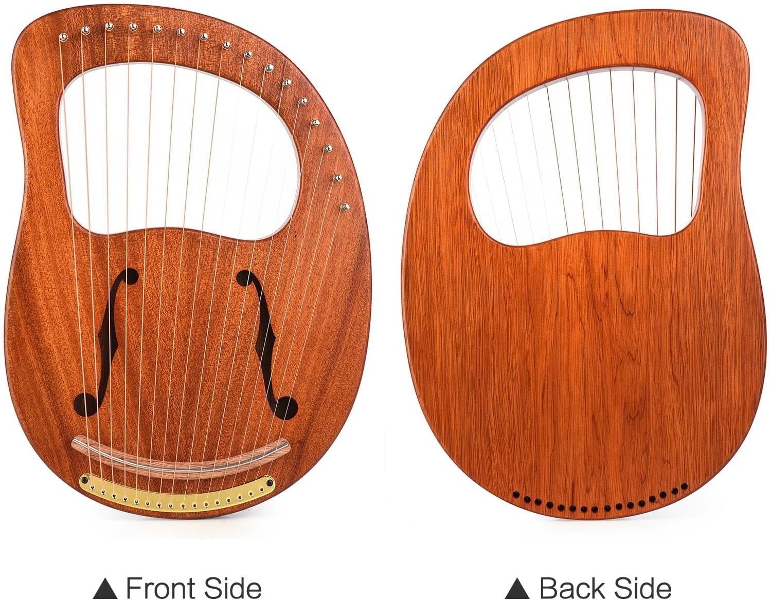 Lyre Harp Set 16-String Wooden Harp Metal Strings Solid Wood String Instrument With Carry Bag Tuning Wrench MusicBook(1)