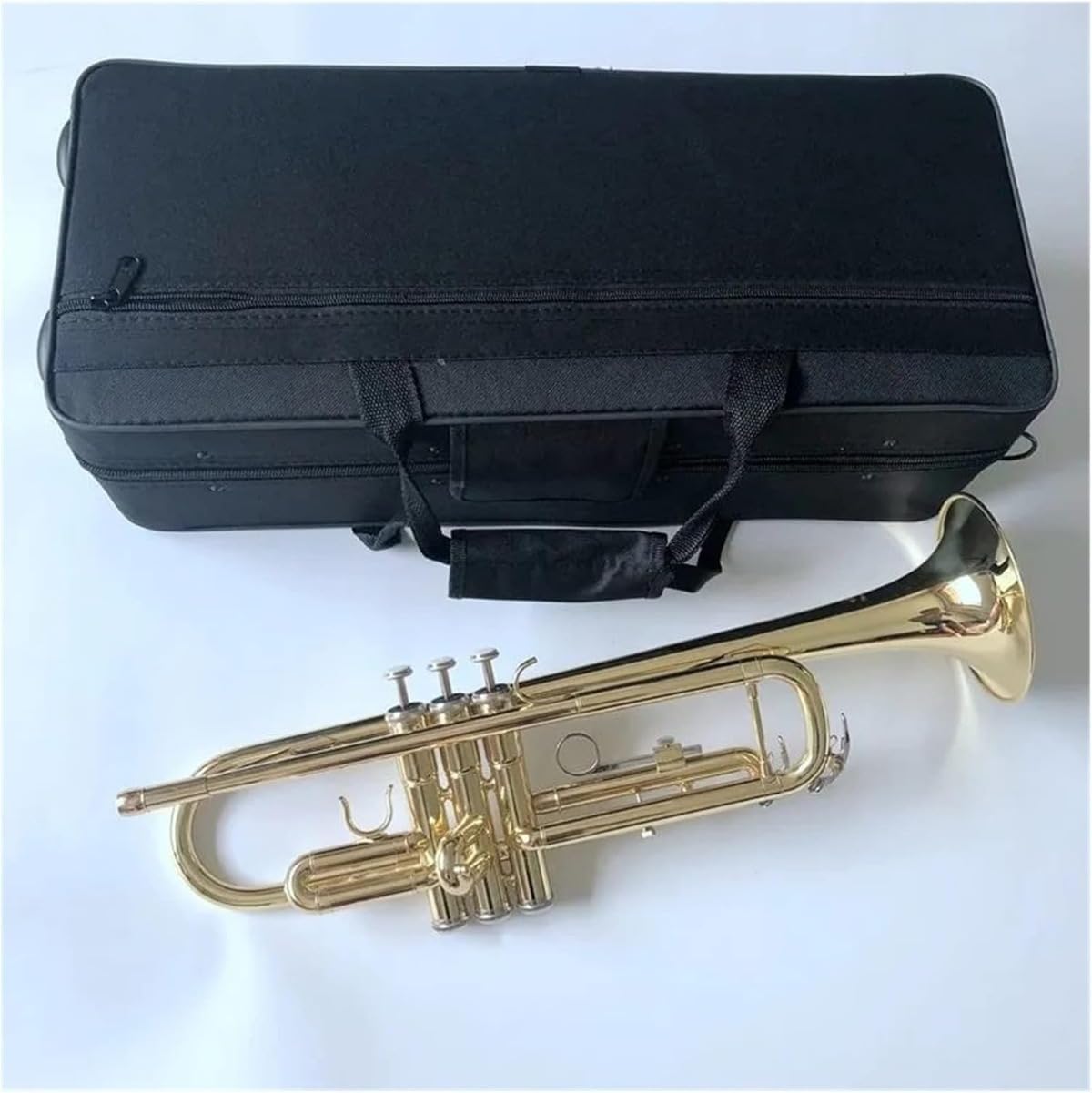 Professional Bb Trumpet - Brass Body with Gold Lacquer & Silver Plated Finish - Musical Instrument for Students, Beginners & Adults