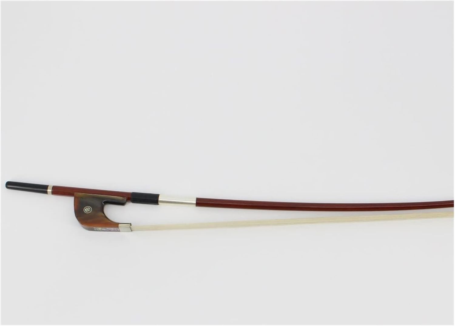 TSTS 4/4 Horn Green Wood Bass Bow for Adult Students Full Size Violin Bow