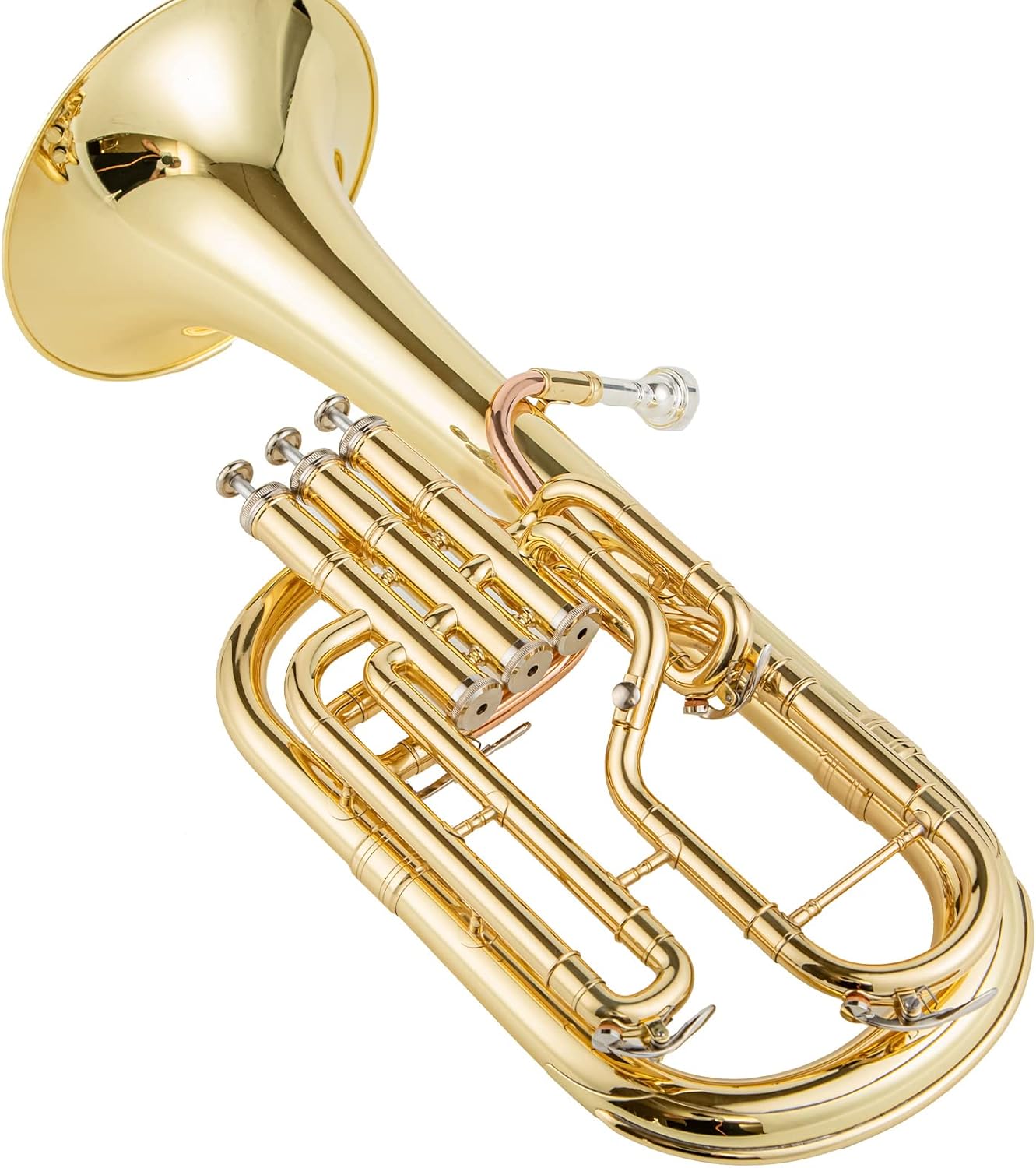aah-401l alto horn instrument for intermediate players eb alto horn with 3 valves brass bell 10 inch bore 11.65mm silver plated mouthpiece perfect for advancing student musicians