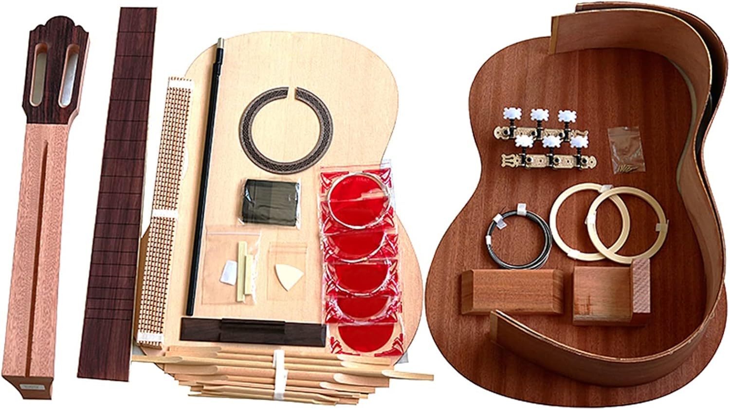 Classical Guitar Plywood DIY Production Combination Accessories Full Set of Guitar Production Material Combination Accessories Unfinished Guitar Body (Color : 2)